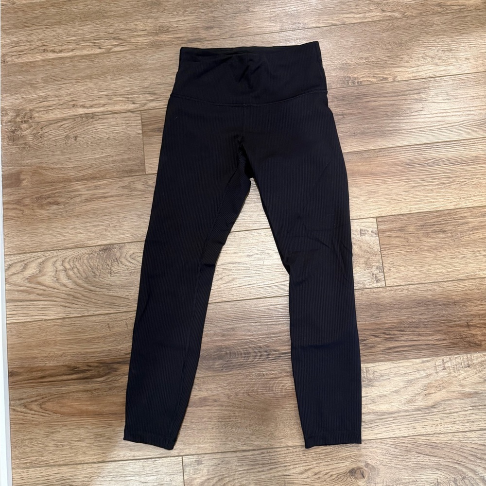 lululemon athletica Black Ribbed High-Waist Leggings